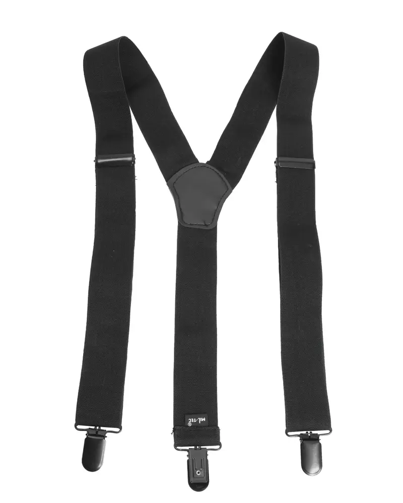 Mil-Tec Tirantes Tácticos con Clip Negro - Sistema de Sujeción Rápida para Uso Profesional