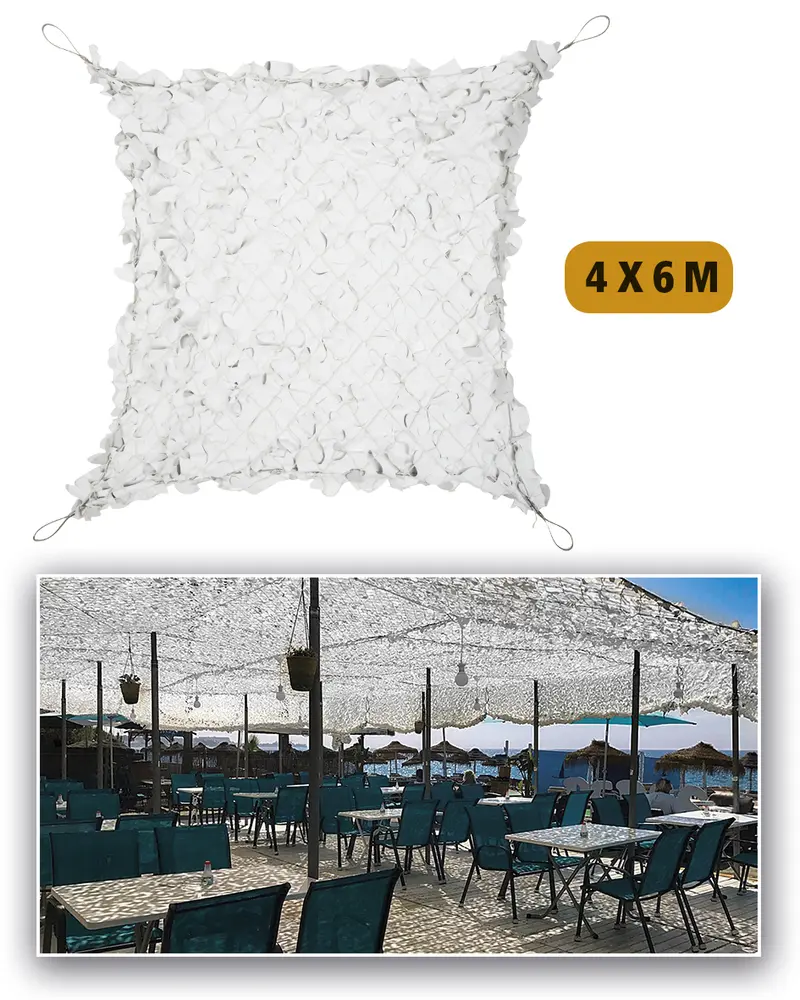 Mil-Tec Toldo Vela Rectangular 4x6m Blanco - Protección Solar Exterior