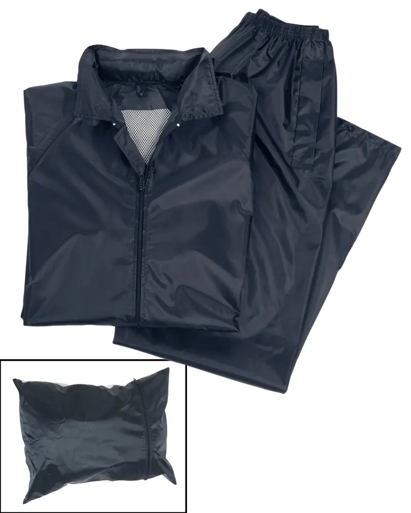 Mil-Tec Traje Impermeable Azul Marino - Conjunto Completo de Lluvia Profesional