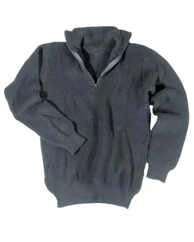 Mil-Tec Troyer 750 Gr Negro - Jersey Militar Unisex Cuello Alto