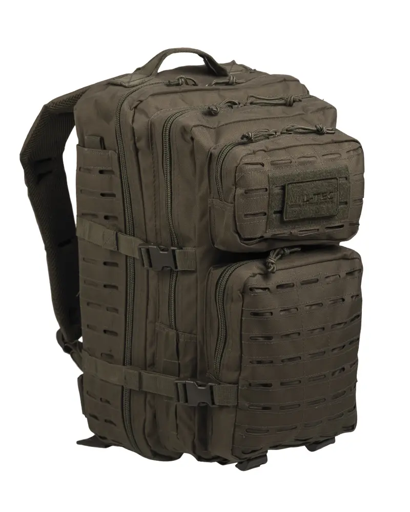 Mil-Tec US Assault Pack Large Laser Cut Oliva - Mochila Táctica Militar Grande