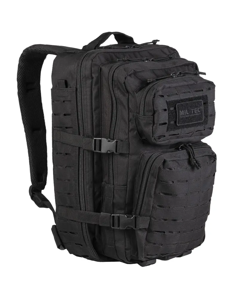 Mil-Tec US Assault Pack LG Laser Cut Mochila Táctica Negro - Resistente y Funcional