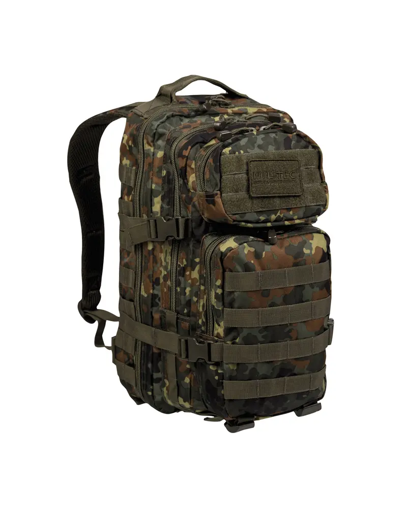 Mil-Tec US Assault Pack SM Flecktarn - Mochila Militar Táctica Pequeña Camuflaje