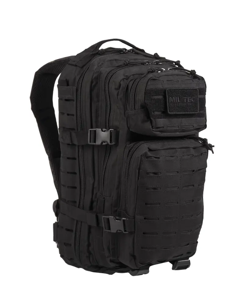 Mil-Tec US Assault Pack SM Laser Cut Negro - Mochila Táctica Compacta