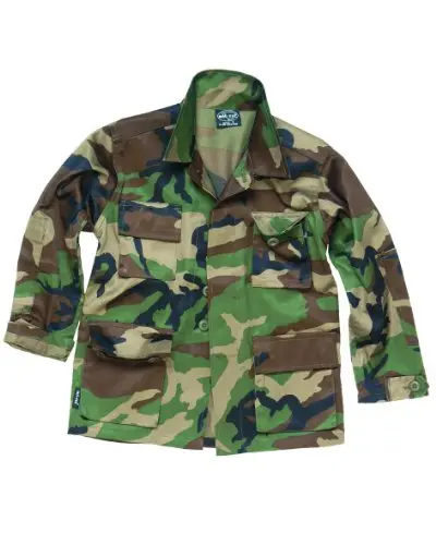 Mil-Tec US BDU Pantalón Militar Infantil Woodland Camuflaje Talla XL (158/164)
