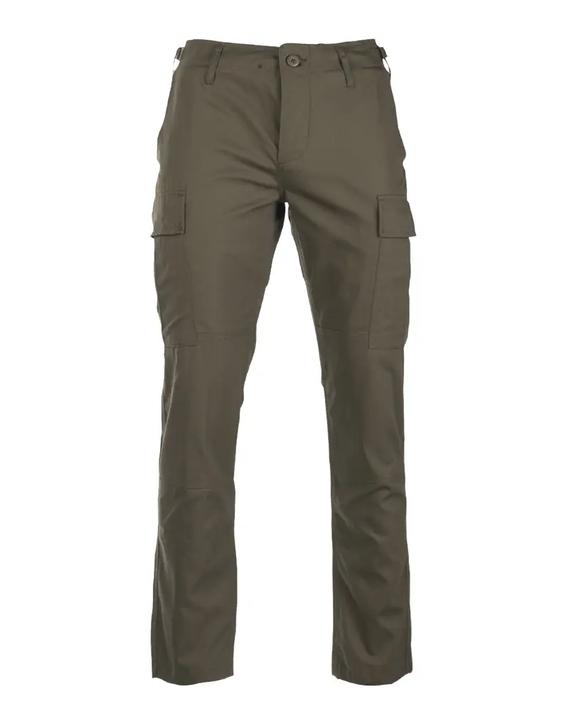 Mil-Tec US BDU Pantalón Militar Slim Fit Oliva - Tejido Ripstop Resistente