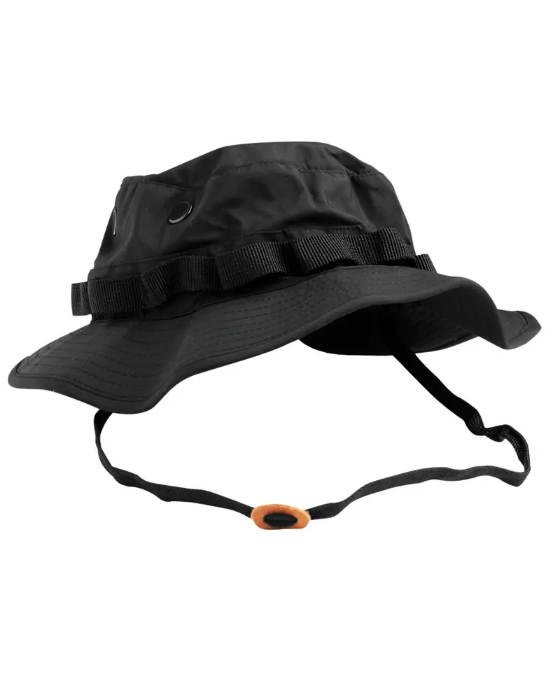 Mil-Tec US GI Boonie Trilaminat Negro - Sombrero Militar Impermeable Ultraligero