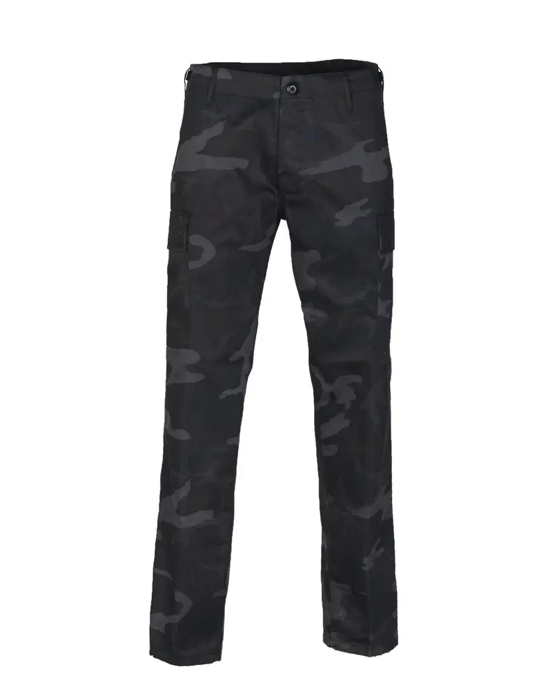 Mil-Tec US Ranger Pantalón Táctico BDU Corte Recto Camuflaje Negro