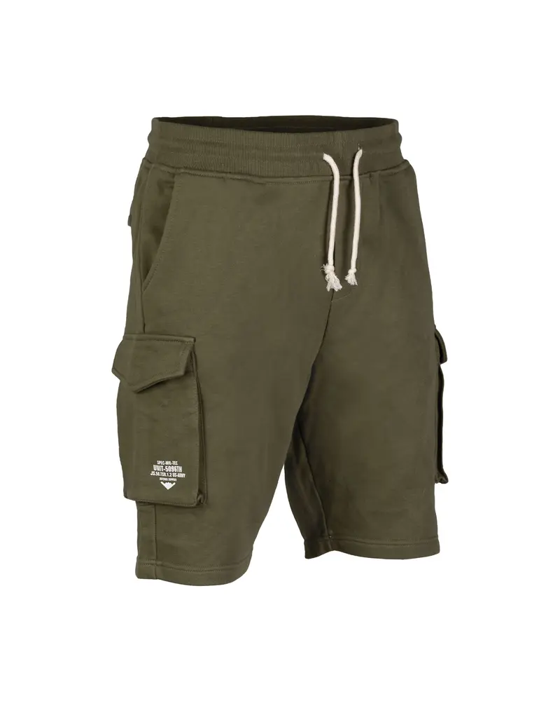 Mil-Tec US Sweatshorts Cotton Oliv - Pantalón Corto de Algodón Militar