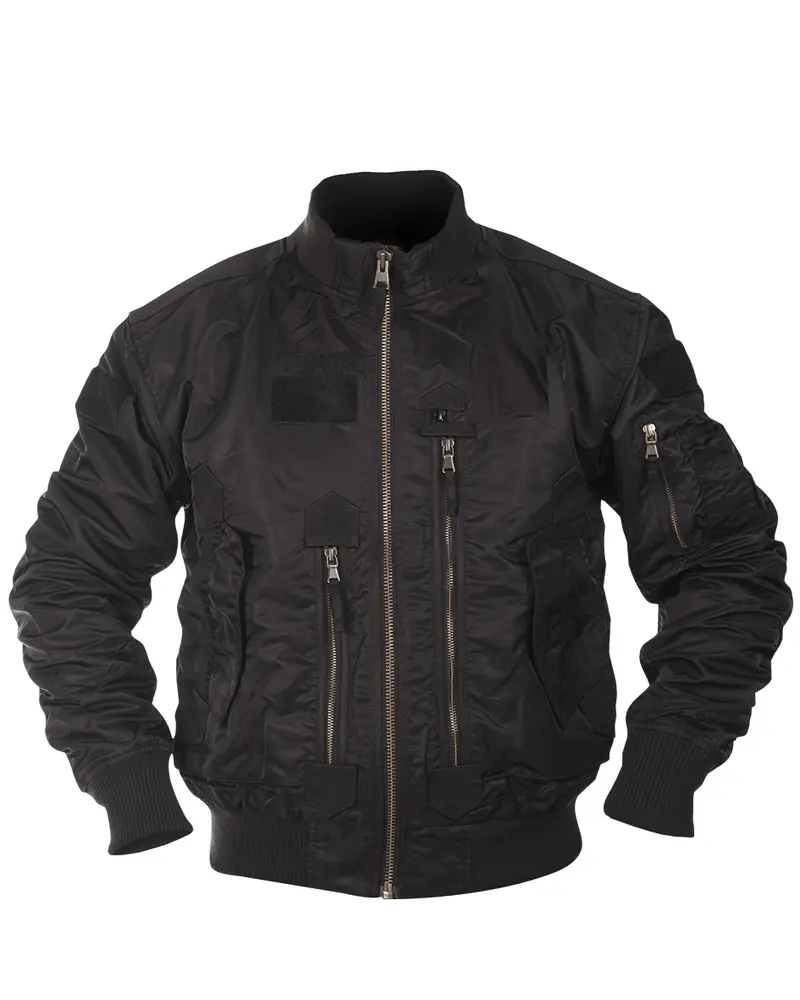 Mil-Tec US Tactical Fliegerjacke - Chaqueta de Piloto Militar Negra