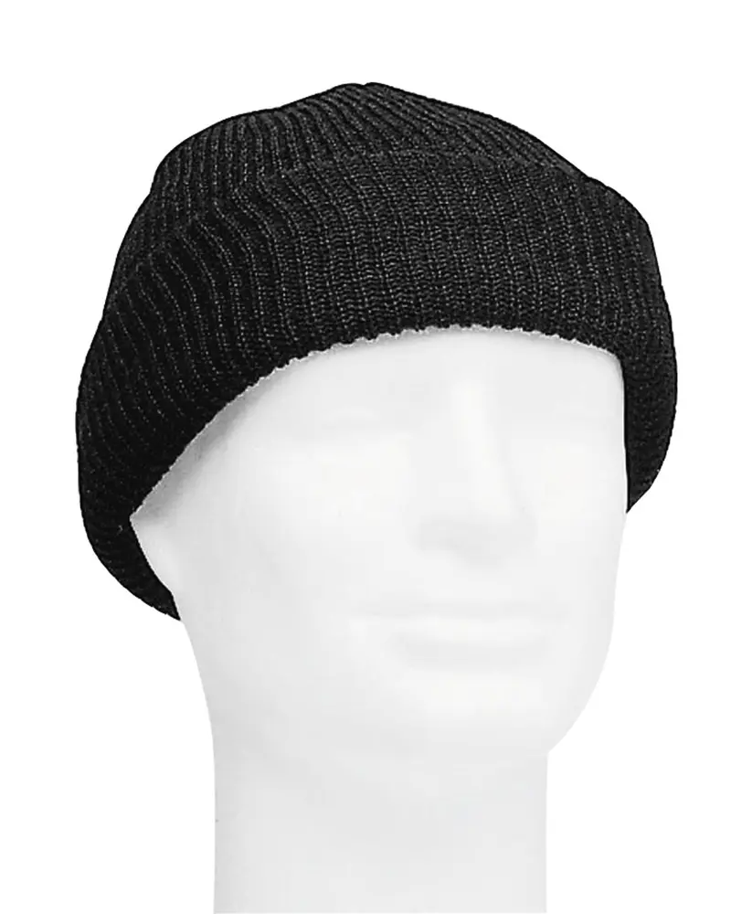 Mil-Tec US Watch Cap - Gorro Militar de Lana Negro Clásico