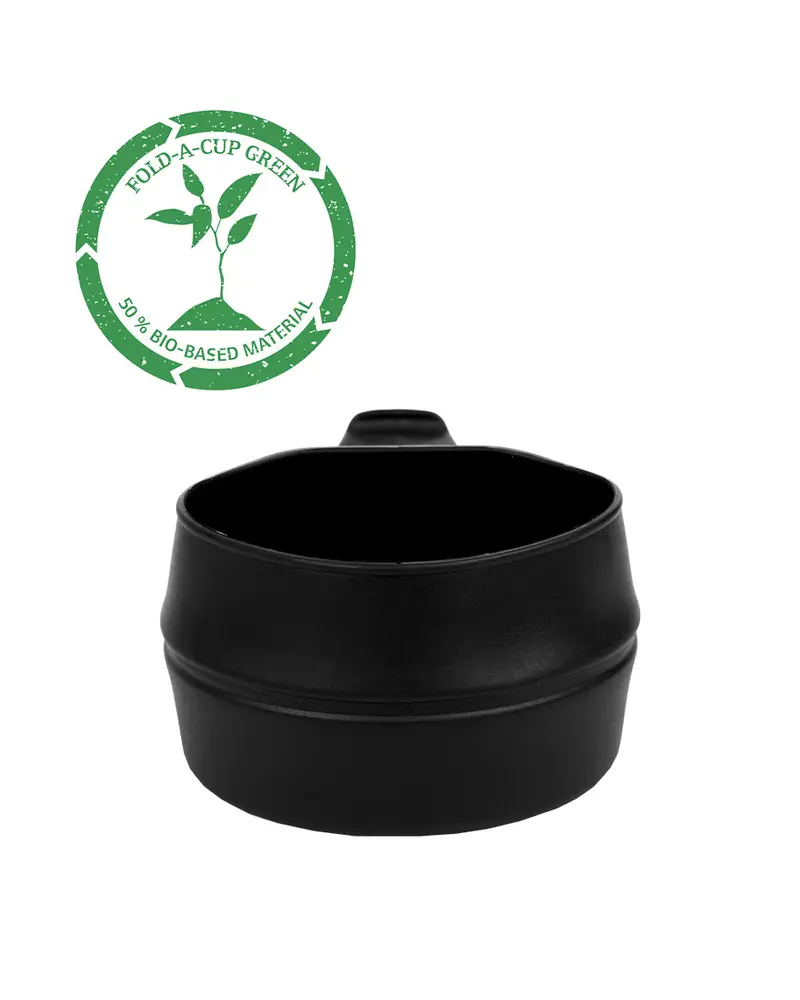 Mil-Tec Wildo Taza Plegable de Plástico 200ml - Negro - Ultraligera para Camping