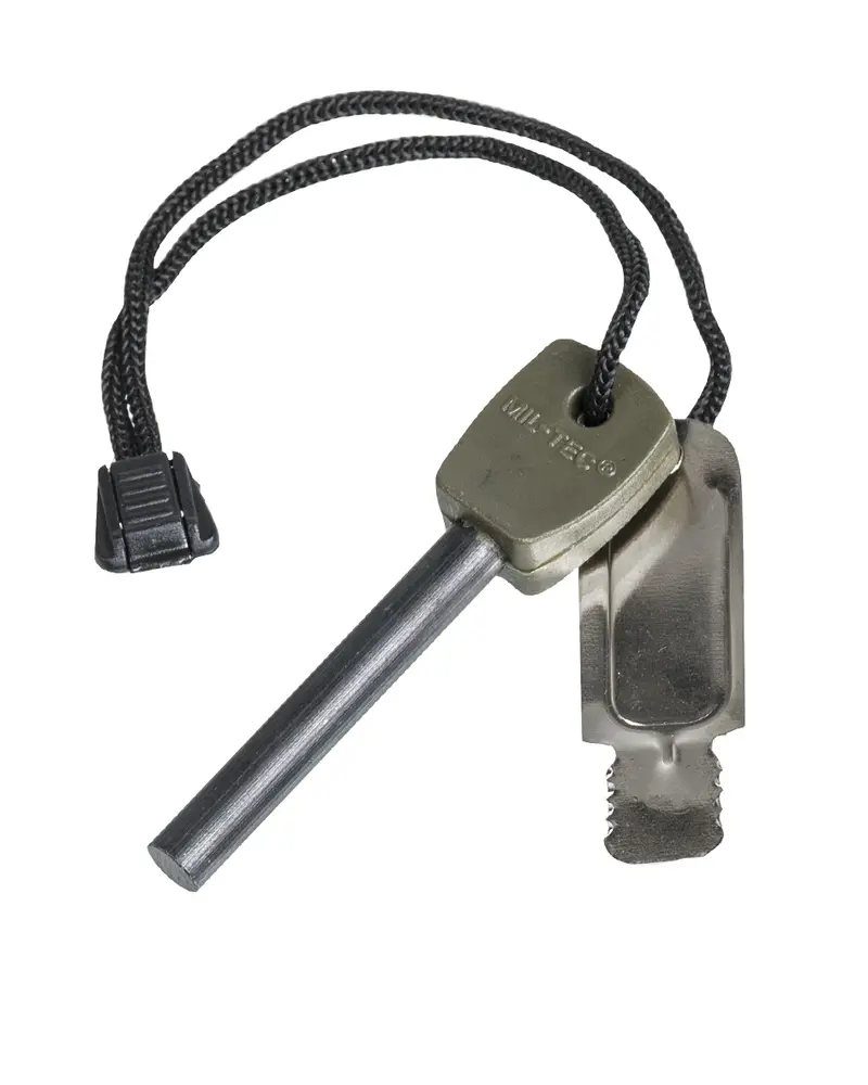 Mil-Tec Zündstein Fire Steel Large - Encendedor de Supervivencia Pedernal Magnesio