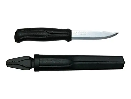 Morakniv 510 Cuchillo de Acero al Carbono Negro - Hoja Resistente y Filo Duradero