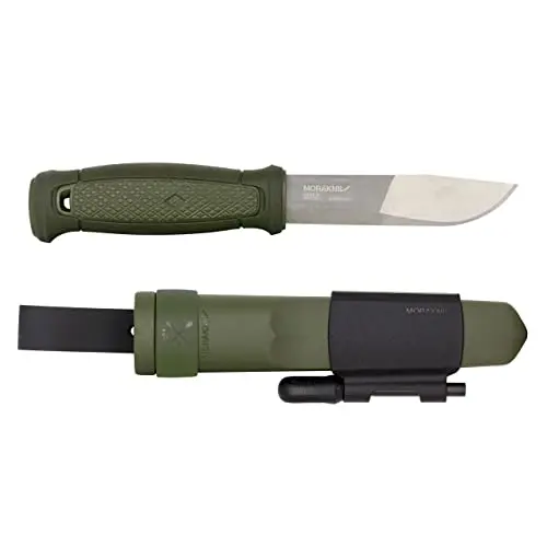 Morakniv Kansbol Verde con Kit de Supervivencia - Cuchillo de Supervivencia Sueco con Funda