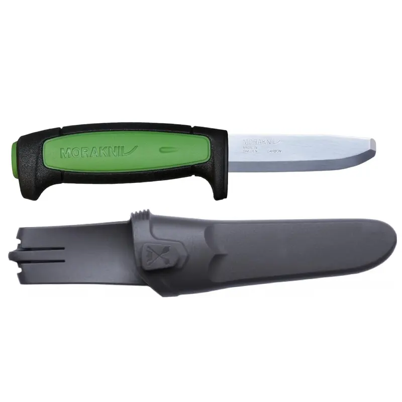 Morakniv PRO C Safe Cuchillo Bushcraft Acero Carbono Verde - Hoja Fija Supervivencia