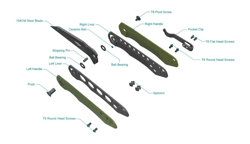 Navaja Plegable Oknife Freeze OD Green - Acero Inoxidable 154CM