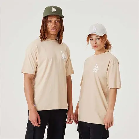 New Era Camiseta La Dodgers Mlb League Essential Oversized Beige