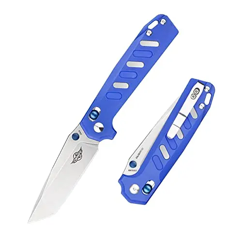 OKNIFE RUBATO Navaja Plegable EDC Hoja de Acero Inoxidable Cuchillo Plegable de Bolsillo Forma de Cuchillo Geométrico Navaja EDC Profesional para Acampar, Picnic, Caza