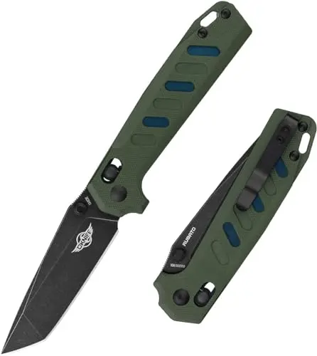 OKNIFE RUBATO Navaja Plegable EDC Hoja de Acero Inoxidable Cuchillo Plegable de Bolsillo Forma de Cuchillo Geométrico Navaja EDC Profesional para Acampar, Picnic, Caza