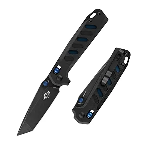 OKNIFE RUBATO Navaja Plegable EDC Hoja de Acero Inoxidable Cuchillo Plegable de Bolsillo Forma de Cuchillo Geométrico Navaja EDC Profesional para Acampar, Picnic, Caza