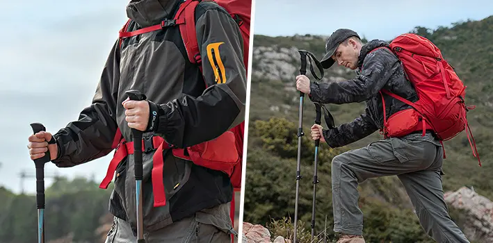 OLIFE Trekpal T3 Bastones Trekking Extensibles Aluminio 7075 - Par Ligero 260g