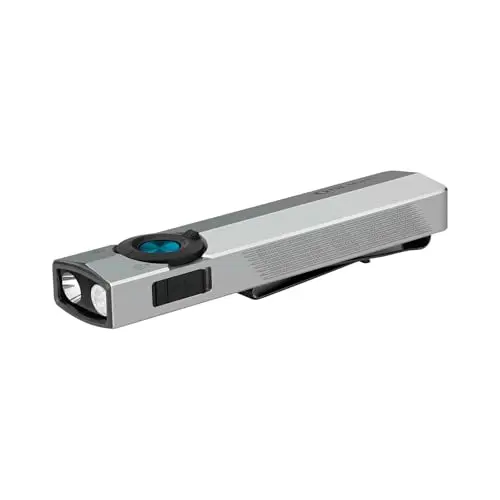 OLIGHT ArkPro 1.500 Lúmenes Linterna con Luz de Inundación Pura, Concentrada, UV y Verde, con Doble Opción de Carga, Ideal para Actividades al Aire Libre, Detección y Señalización (Plata Grafito)
