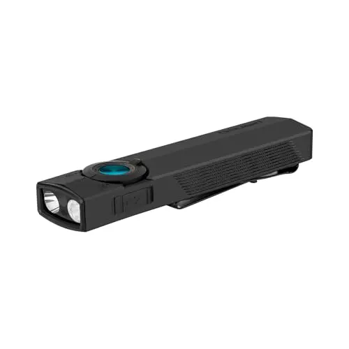 OLIGHT ArkPro 1.500 Lúmenes Linterna Plana con Luz de Inundación Pura, Concentrada, UV y Verde, con Doble Opción de Carga, Ideal para Actividades al Aire Libre, Detección y Señalización (Negro)