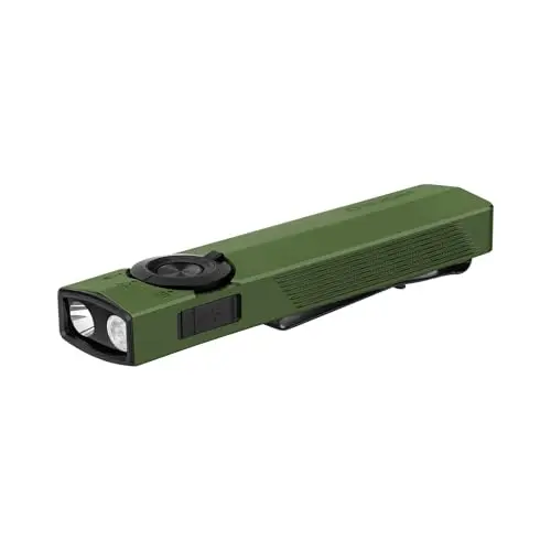OLIGHT ArkPro 1.500 Lúmenes Linterna Plana con Luz de Inundación Pura, Concentrada, UV y Verde, con Doble Opción de Carga, Ideal para Actividades al Aire Libre, Detección y Señalización (Verde OD)