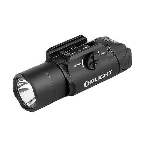 OLIGHT Linterna LED para arma corta | Valkyrie PL Turbo 800 lúmenes de potencia | Luz de foco e inundación | Para riel Picatinny y riel Glock (Negro)