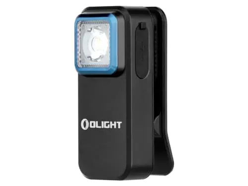 OLIGHT Oclip Linterna ángulo Recto Bicicleta, 300 LM, Luz Blanca y roja (Negra)