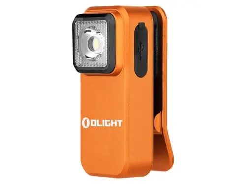 Olight Oclip Linterna ángulo Recto Bicicleta, 300 LM, Luz Blanca y roja