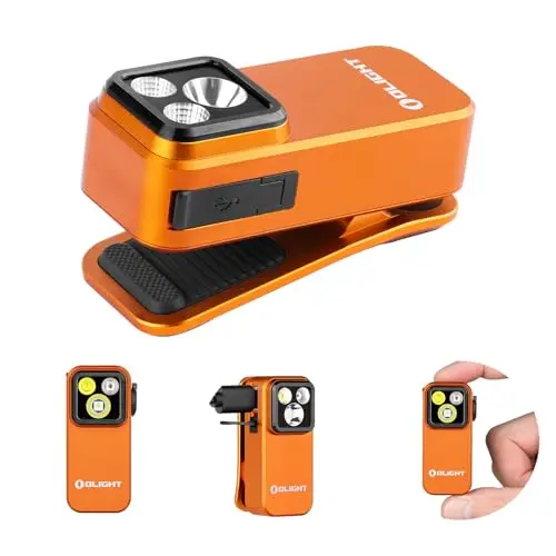 OLIGHT OCLIP PRO 500 Lúmenes con LED Rojo y Recarga Naranja - Linterna Compacta Profesional