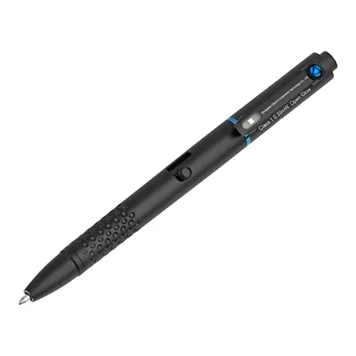 OLIGHT O'Pen Glow - Bolígrafo de luz LED de 120 lúmenes con haz verde, linterna EDC recargable con bolígrafo para escribir, trabajo, aventura, negocios profesionales (negro)