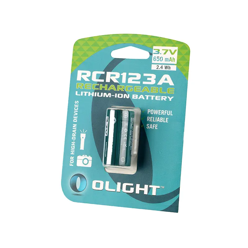 OLIGHT Pila Recargable RCR123 3,7V 650mAh con Protección PCB