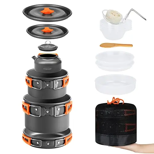 Overmont Juego de utensilios de cocina para camping