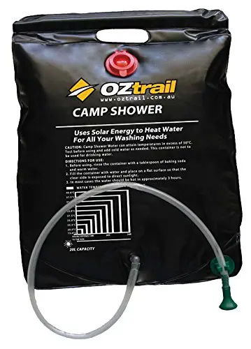 Oztrail - Ducha Solar Pioneer de 20 L de Capacidad MPEA-SS-A Pioneer Solar Shower se calienta con los Rayos del Sol