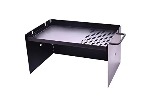 Oztrail - Parrilla portátil con paraviento OCF-FPCW-D Flat Plate Cooker with Windshield 57x37x30cm para Fuego, Acampada, Barbacoa. Mitad Plancha Mitad Grill.
