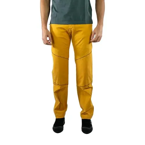 Pantalón Trekking Hombre – Pantalón Escalada Elástico y Resistente – Pantalón para senderismo – Cintura Ajustable, Rodillas Reforzadas y Bajos Regulables – Comodidad, Estilo para Montaña (XL, GEZANIA)
