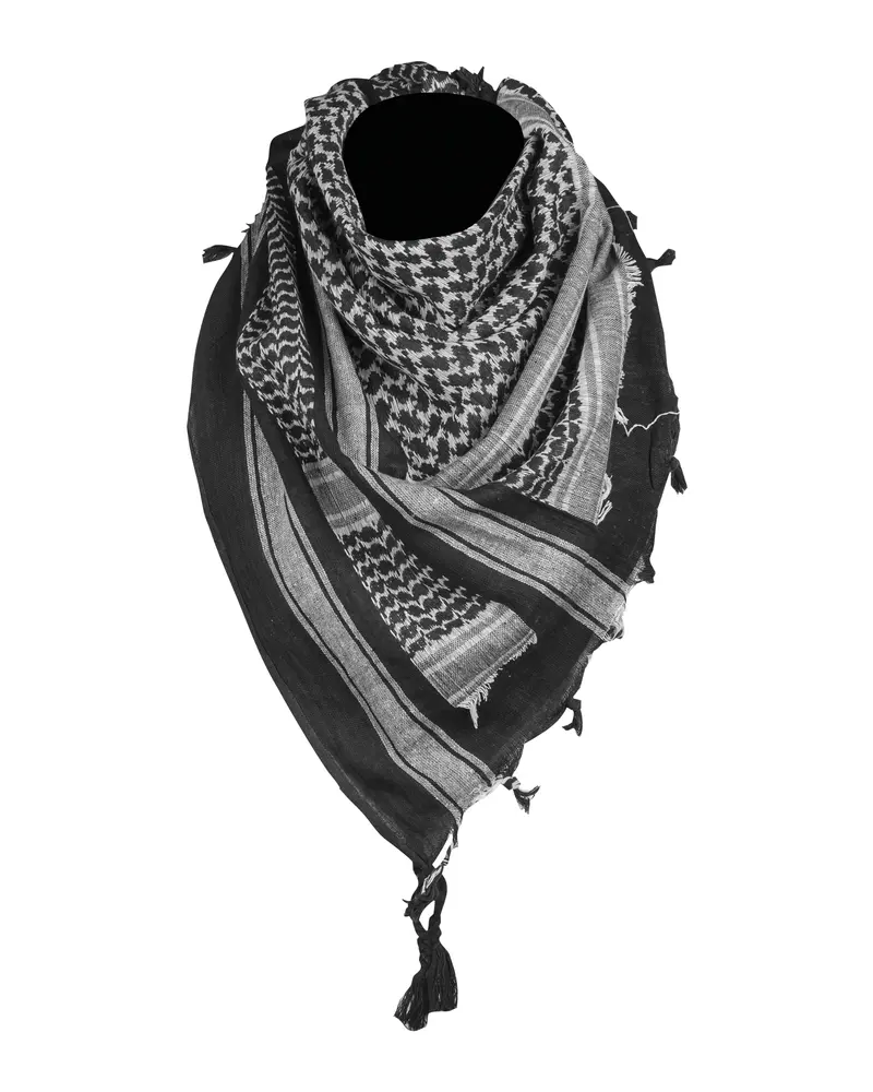 Pañuelo Shemagh Mil-Tec 110x110cm Negro y Blanco - Bufanda Táctica Multiuso