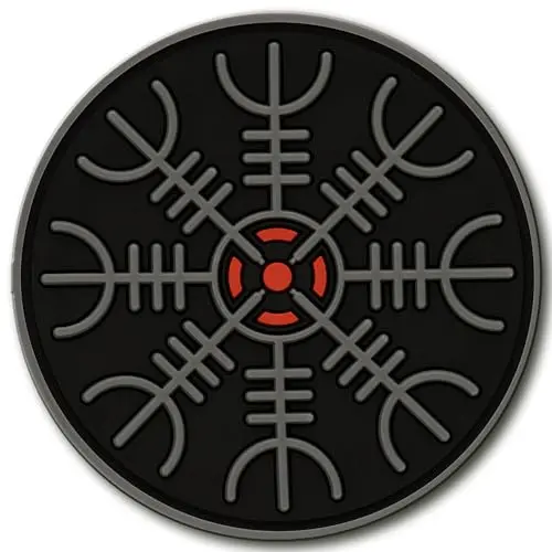 Parche de Velcro M-TAC Helm of Awe Viking PVC Gris - Parche Morale Norse Vegvisir