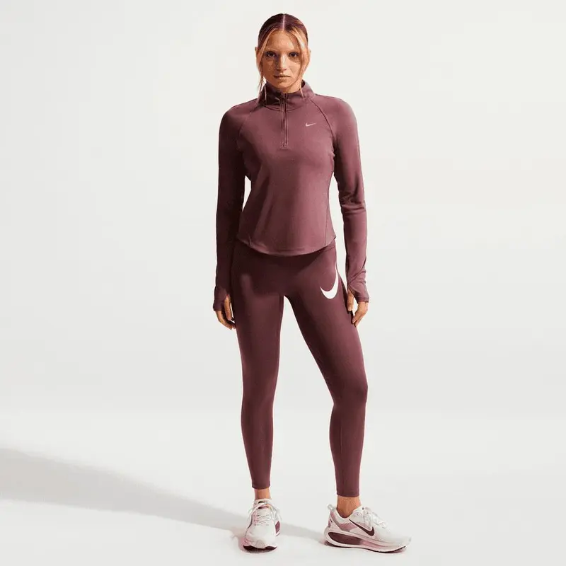 Parte De Arriba Nike Tempo Swoosh De Running DrI-Fit Con Media Cremallera - Mujer