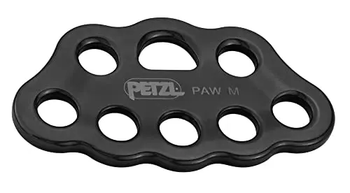 Petzl Paw Anclajes Multiplicadores M - Placa de Aluminio Negra