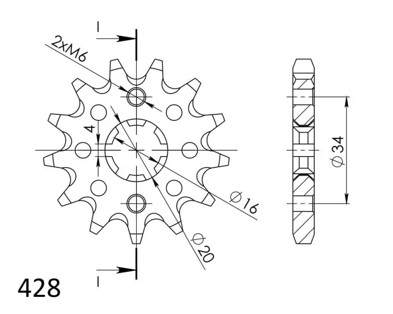 PIÑON SUPERSPROX YAMAHA 428 x 14