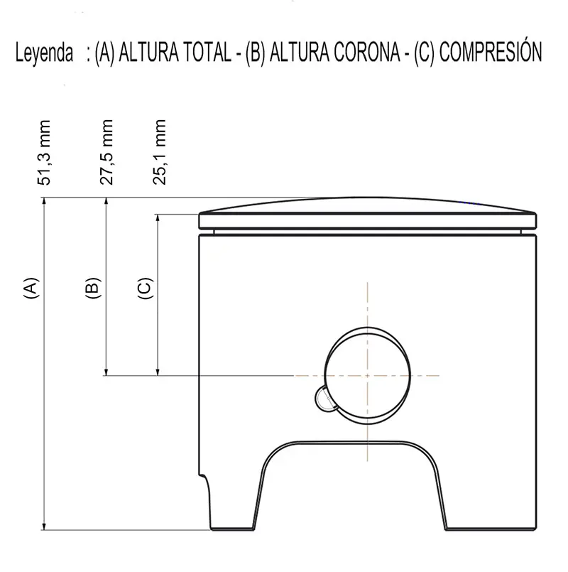 PISTON MALOSSI D.52 MM BIG BORE MINARELLI TOL. AA