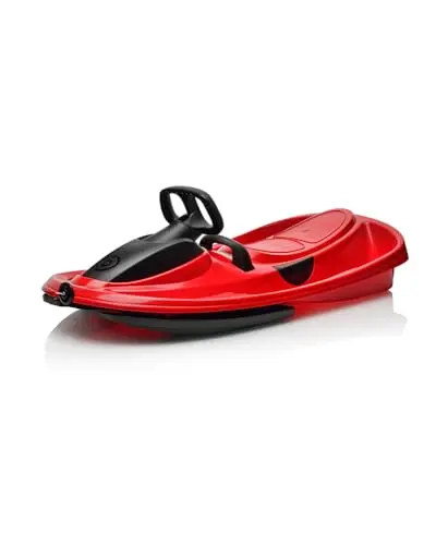 Plastkon 41104201 Stratos - Trineo Infantil con Volante (Talla única), Color Rojo