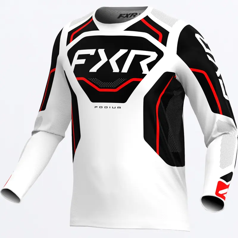 PODIUM RELAY MX JERSEY 26-WHITE/BLACK/RED