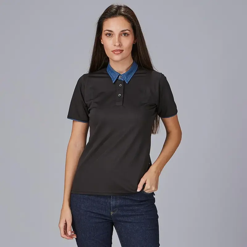 POLO MUJER CUELLO CAMISERO TEJANO "RED LINE"