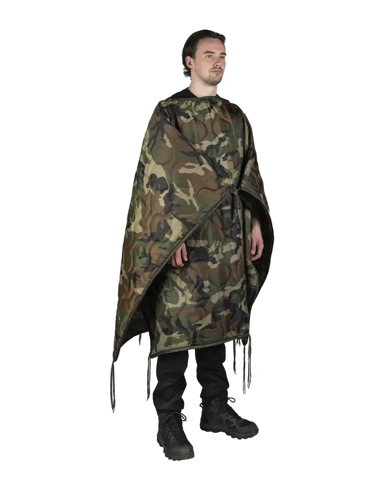 Poncho Liner Multifunction Woodland Mil-Tec - Manta Militar Táctica Camuflaje