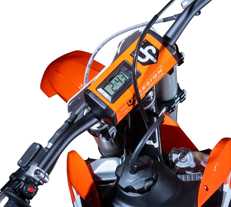 PROTECTOR MANILLAR UP DESIGN CON RELOJ NARANJA